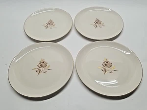 Pickard Brown Rose 1101 Salad Plate Gold Trim Made USA Set of 4 - Picture 1 of 6