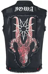 Slipknot Iowa Vest Jacket Heavy Metal Band Black Sleeveless Denim Jean Jacket - Picture 1 of 7