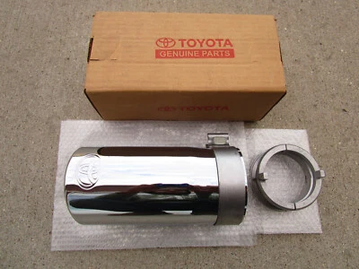 22 - 24 TOYOTA TUNDRA ANGLE CUT CHROME STEEL EXHAUST TIP OEM BRAND NEW - Image 1 of 4