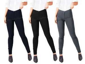 Mädchen Slim Fit Marinegrau Schwarz Teenager Schulhose Damen Büro Arbeitstag Hose - Bild 1 von 13