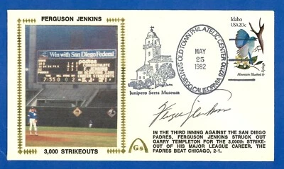 Ferguson Jenkins autographed 05-25-82 Chicago Cubs 3000 Ks First Day Issue - Image 1 of 3