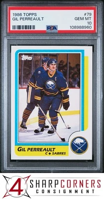 1986 TOPPS #79 GIL PERREAULT SABRES HOF  PSA 10 - Image 1 of 3