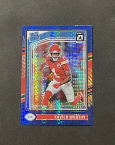 2024 Panini Donruss Optic #300 Xavier Worthy Blue Hyper Prizm RC - Picture 1 of 2