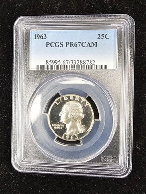 1963 Silver Proof Washington Quarter PCGS PR67CAM - Image 1 of 2