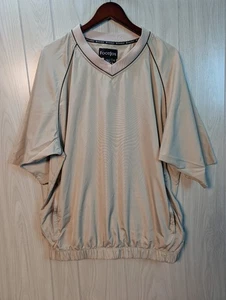 Footjoy Dryjoys Mens XL Pullover Beige V-Neck Golf Rain Jacket Windbreaker - Picture 1 of 6