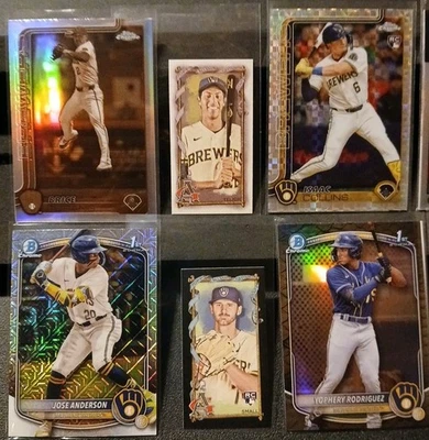 Isaac Collins & Adames REFRACTORS Brewers 14 Card Lot + 2 Bowman Chrome Mega Box - Image 1 of 4