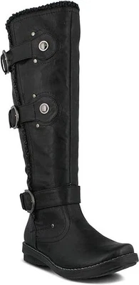 Patrizia Mujer Cormac Bota de Equitación Cuero Negro Hebilla Cremallera Lateral Forrada Sherpa 40 Foto 1 de 4