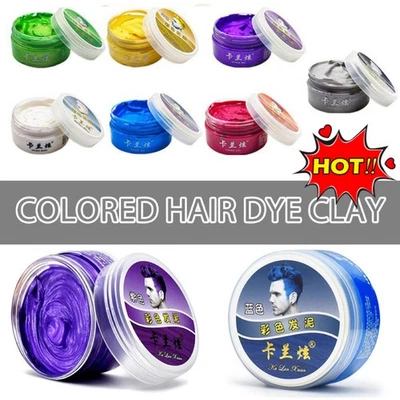 Hair Color Wax Unisex DIY Mud Dye Cream Temporary Modeling 100g | 9 Colors HO T - Image 1 of 4