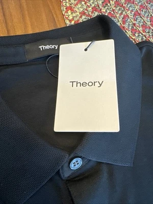 Nuevo con etiquetas Camisa Polo Theory Talla XL Negra SS Sin Logo Rendimiento Algodón Suave Poliéster Foto 1 de 4