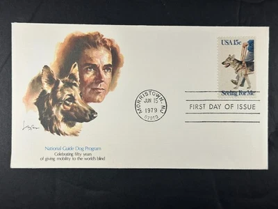 US FDC 1979 Guide Dogs for the Blind – Seeing Eye 50th Anniversary NJ  a958 - Image 1 of 2