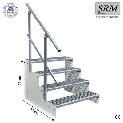 Scala da appoggio scala indipendente 4 gradini bianca 60 - 160 cm L, 72 cm H, 1 gel. - Immagine 1 di 4