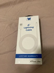 Just Wireless LTNG to USB-A Charging & Data Sync Cable fits iPhone - White - 6ft - Photo 1 sur 4