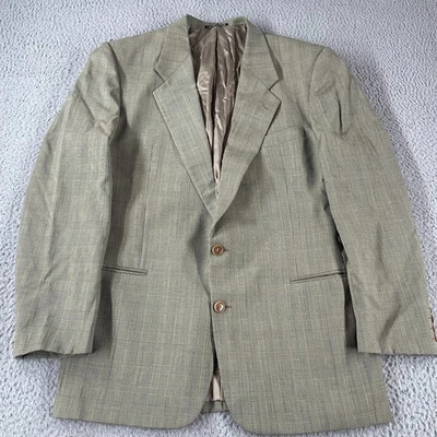 Vintage 90s Valentino Uomo Men's Classic Plaid Blazer Pure Virgin Wool 42 Long * - Image 1 of 4