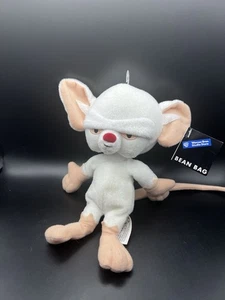 Vintage 1998 Warner Bros Pinky & The Brain Bean Bag Plush Figure Animaniacs 90s - Picture 1 of 1