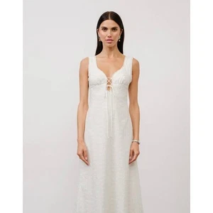 NWT Women’s White Maeve Eyelet Lace Maxi Dress MED - Reg Price$94 - Picture 1 of 11