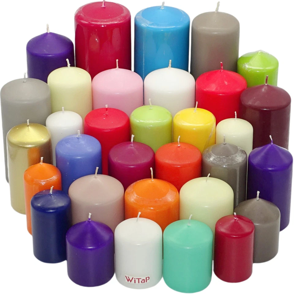 8 Kg Bolsius Elegance Stumpenkerzen Durchgefärbt 2 Wahl Paket bunt gemischt