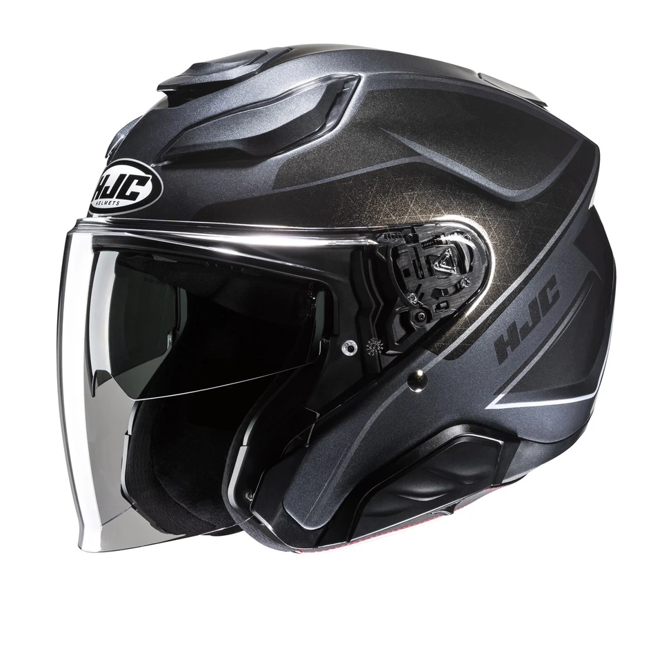 HJC F31 Ludi MC5 Schwarz Grau Gr. XL Jethelm Motorradhelm mit Sonnenblende
