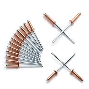HARSKIYER 3/32 x 5/16 Red Copper Pop Rivets Assortment - 60Pcs, Aluminum Rivets - Picture 1 of 7