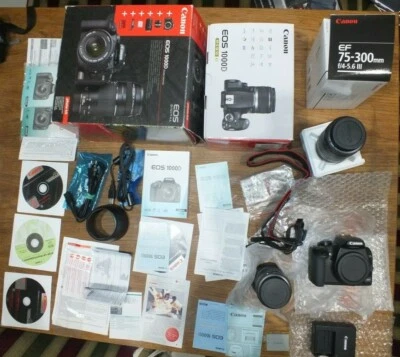 Canon EOS 1000D DSLR Spiegelreflexkamera Kamera SET EF 75- 300  EFS 18-55 mm TOP - Bild 1 von 4