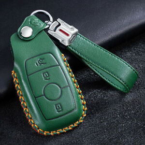 Leather Car Remote Key Cover Holder For Mercedes Benz C200L C260L GLC A200L E200