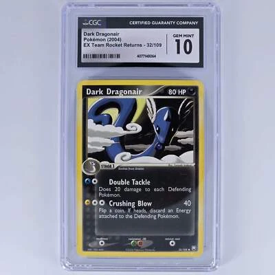 CGC 10 Dark Dragonair 32/109 Uncommon Pokemon EX Team Rocket Returns - Image 1 of 2