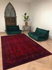 Tapis turc délavé, tapis rouge, design en détresse, tapis doux antique, maison