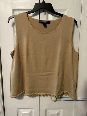 Camiseta sin mangas para mujer JOSEPHINE CHAUS color tostado acanalado elástico talla 3 Foto 1 de 4