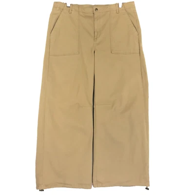 Banana Republic Chino Parachute Pants Women's 14 Beige Cotton 4 Pocket Wide Leg - Image 1 of 4