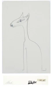 Rolf Nesch - animals seen differently - pencil drawing - reverse autographed - Picture 1 of 1