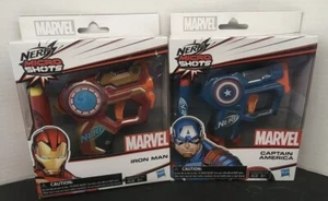 Nerf Micro Shots Marvel Iron Man Captain America The Avengers Lot of 2 - Picture 1 of 3