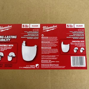 Milwaukee Tool 48-73-1440 Clear Full Face Shield Replacement For Helmet 5 Pc - Picture 1 of 8