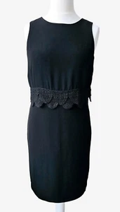 Vestido Emily Monzón Negro Sin Mangas Encaje Bordado Talla 14 Nuevo con Etiquetas - Imagen 1 de 6