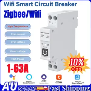 AU!Tuya With Metering Smart Circuit Breaker Switch 1P 63A DIN Rail Smart Home✅✅✅ - Foto 1 di 22