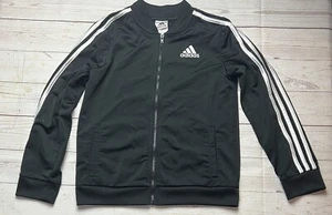 Adidas Black Zip Up Track Jacket Size 16 - Picture 1 of 5