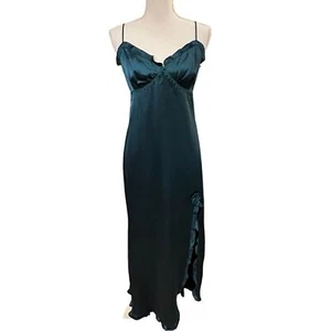 Max Studio Y2K Babydoll Satin Slip Dress Sz S Ruffle Trim 90's NWT - Picture 1 of 12