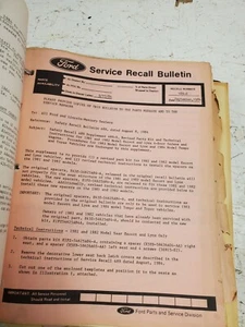 FORD LINCOLN MERCURY SERVICE RECALL BULLETINS SHOP REPAIR UPDATES 1988 89 - Bild 1 von 7