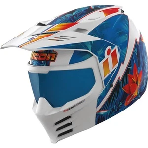 Icon Elsinore Kaonohi Modular Helmet | Blue/White/Orange | DOT Certified - Picture 1 of 13