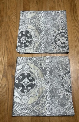 2 Pottery Barn Euro Shams Jacquelyn Medallion Organic Sateen  26”x 26” Gray - Image 1 of 4