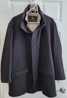 Loro Piana XL Cashmere Coat Brown Storm System Made In Italy Suede Trim Designer - Image 1 of 4