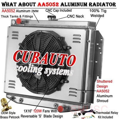 3 Row Radiator Shroud Fan For 1977-83 Chrysler Town & Country LeBaron Imperial - Image 1 of 4