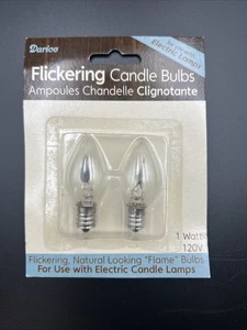 NOS 2er Pack Darice flackernde Kerzenbirnen 1 Watt Verwendung mit elektrischer Lampe - Bild 1 von 2