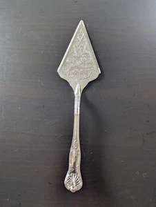 Vintage Silver Tone Plated Wedding Cake Server Triangle Top 12" - Picture 1 of 7
