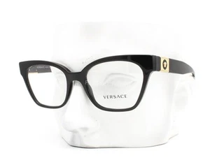 Versace Eyeglasses Glasses MOD 3294 GB1 Glossy Black Gold Medusa Logo 53-18-140 - Picture 1 of 8