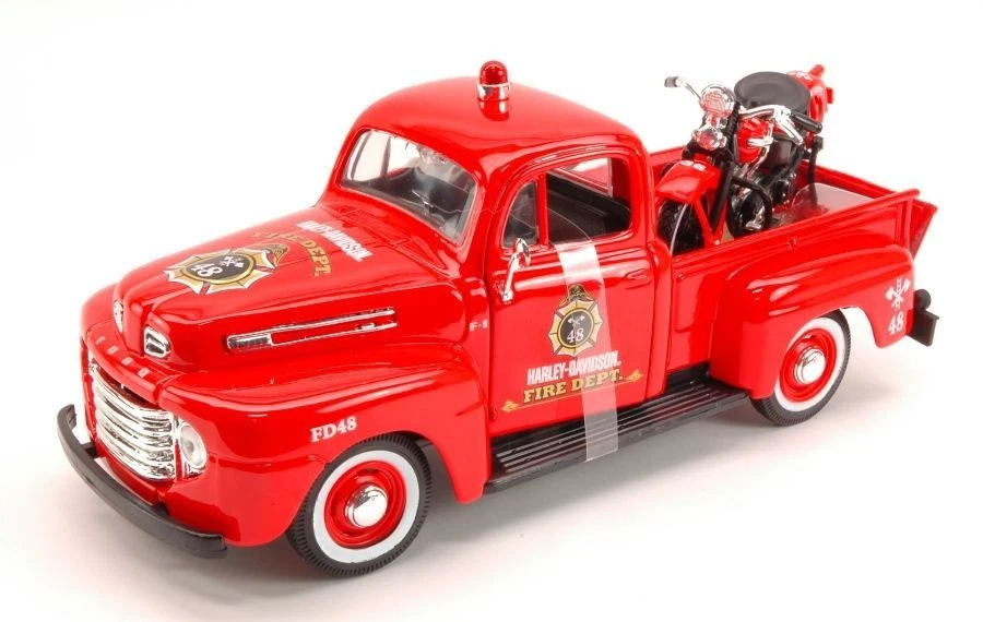 Maisto MI32191R FORD F-1 PICK UP 1948 + HARLEY DAVIDSON 1936 EL KNUCKLEHEAD 1:24 - Immagine 1 di 1