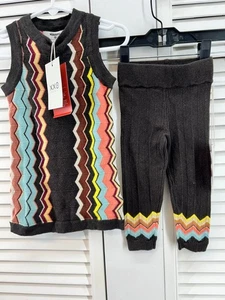 Missoni size 18M brown Chevron sweater and leggings set nwt - Picture 1 of 6