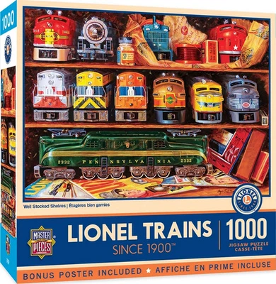 Well Stocked Shelves Lionel Trains 1000 Piece Jigsaw Puzzle MasterPieces New - Image 1 of 3