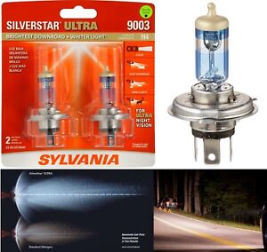 Sylvania SilverStar Ultra 9003 HB2 H4 60/55W Two Bulbs Head Light Dual Beam Lamp
