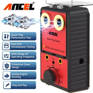 ANCEL Car Spark Plug Tester Auto Adjustable Double Hole Detector Ignition Tester - Picture 1 of 14