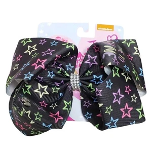 Girls Hair Bows JoJo Siwa Bow Collection Black Multicolor Stars Girl Accessories - Picture 1 of 7