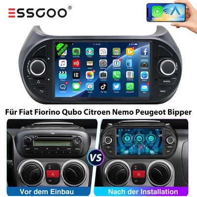 7" Android14 Autoradio Stereo GPS Navi BT Carplay 64GB per Für FIAT Fiorino Qubo - Immagine 1 di 4